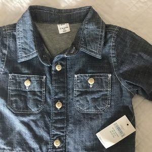 NWT GAP, chambray, long sleeve one piece outfit